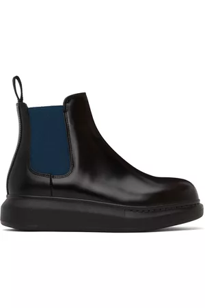 Alexander McQueen Women Ankle Boots - Black & Blue Hybrid Ankle Boots