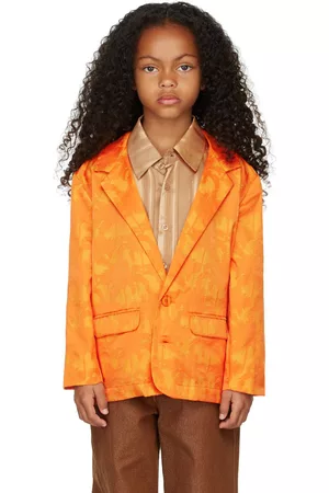 BO(Y)SMANS Kids Orange Printed Blazer
