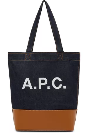 A.P.C. Men Bags - Navy & Tan Axelle Tote