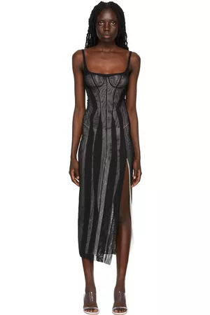 Kathryn Bowen Women Midi Dresses - Black Bustier Tank Midi Dress