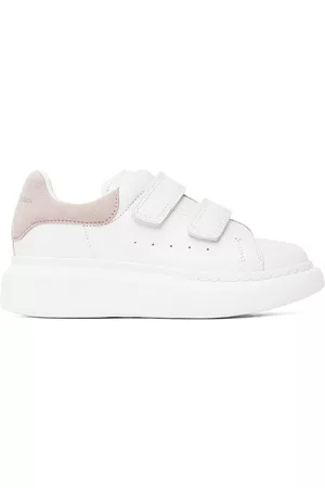 Alexander McQueen Sneakers - Kids White & Pink Oversized Velcro Sneakers
