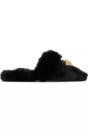 VERSACE Women Slippers - Black Palazzo Slippers
