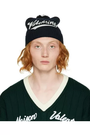 VALENTINO GARAVANI Navy Virgin Wool Beanie