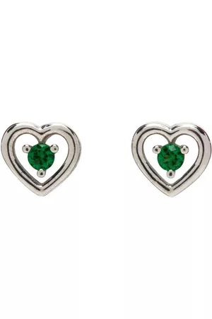 númbering Men Earrings - SSENSE Exclusive Silver & Green #3216 Earrings