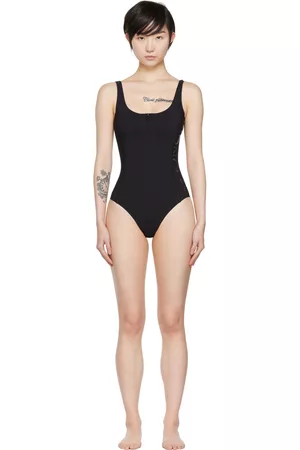 Moncler Black Zip-Up One-Piece Swimsuit