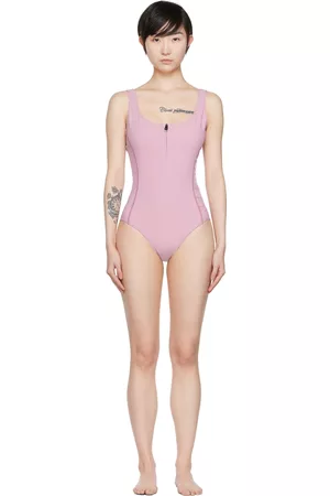 Moncler Purple Zip-Up One-Piece Swimsuit