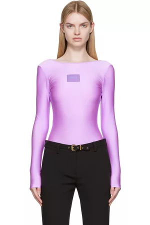 VERSACE Purple Shiny Bodysuit