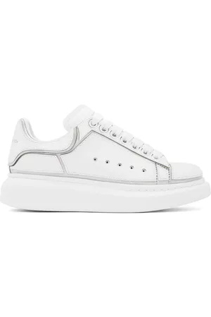 Alexander McQueen Women Sneakers - Off-White & Silver Oversized Sneakers