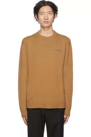 VERSACE Men Tops - Brown Greca Sweater