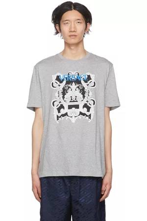 VERSACE Men T-Shirts - Gray Baroque T-Shirt