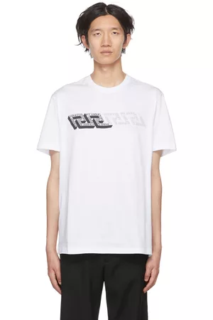 VERSACE Men T-Shirts - White 'La Greca' T-Shirt