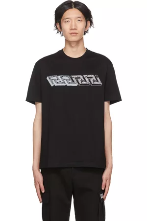 VERSACE Men T-Shirts - Black 'La Greca' T-Shirt