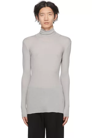 Gauchere Men Turtleneck Sweaters - Gray Virgin Wool Turtleneck
