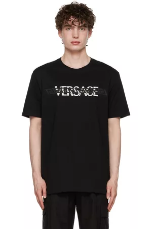 VERSACE Men T-Shirts - Black Greca T-Shirt