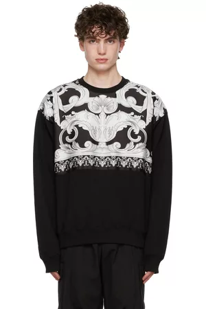VERSACE Men Sweatshirts - Black Barocco Sweatshirt