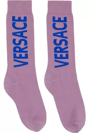 VERSACE Purple Logo Socks
