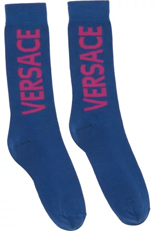 VERSACE Blue Logo Socks
