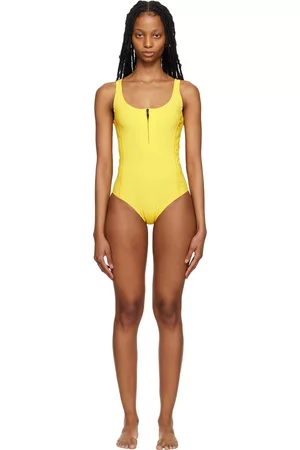 Moncler Yellow Nylon One-Piece Swimsuit