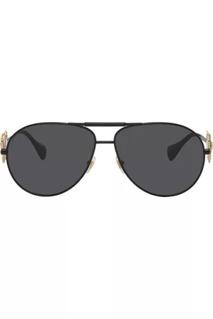 Versace Black Medusa Biggie Aviator Sunglasses