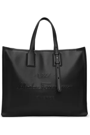 Salvatore Ferragamo Men Bags - Black Embossed Leather Tote