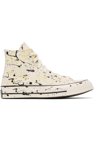 Converse Men Canvas Sneakers - Off-White Paint Splatter Chuck 70 Hi Sneakers
