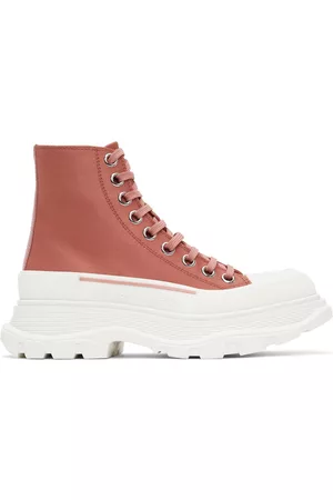 Alexander McQueen Women Canvas Sneakers - Pink Tread Slick High Sneakers