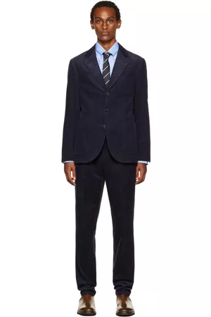 Brunello Cucinelli Men Suits - Navy Single-Breasted Suit