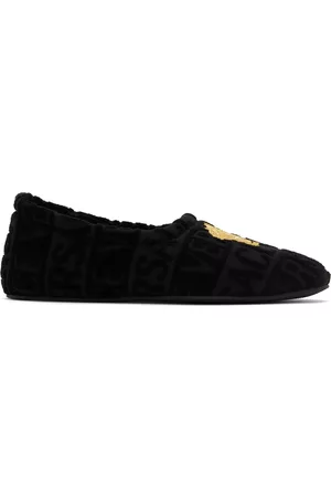 VERSACE Men Slippers - Black Medusa Slippers