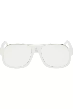Moncler Women Aviator Sunglasses - White Aviator Sunglasses