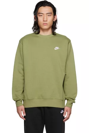 Nike Men Sports Hoodies - Green Sportswear Club Sweatshirt