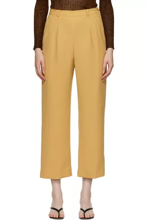 Maiden Name Women Twill Pants - SSENSE Exclusive Yellow Alix Trousers