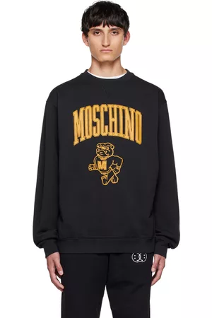 Moschino Men Sweatshirts - Black Varsity Sweatshirt
