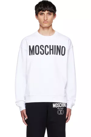 Moschino Men Sweatshirts - White Printed Sweatshirt