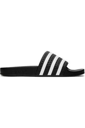 adidas Men Sandals - Black & White Adilette Slides