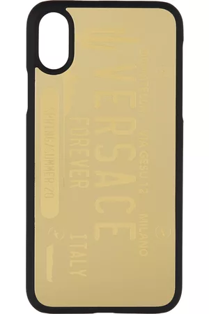 VERSACE Phones Cases - Gold License Plate iPhone X/Xs Case