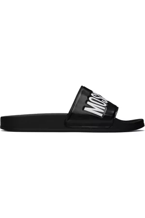 Moschino Men Sandals - Black Logo Slides