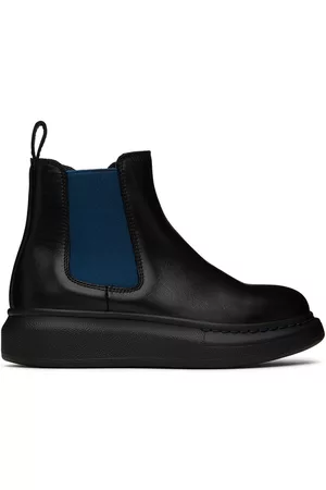 Alexander McQueen Boots - Kids Black & Navy Oversized Chelsea Boots