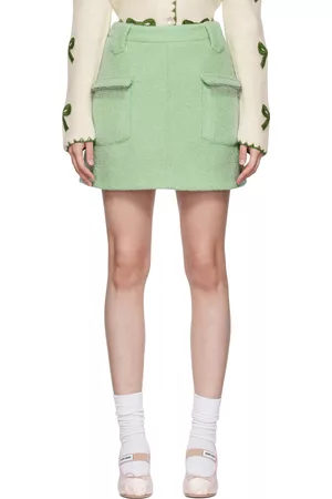 Shrimps Women Mini Skirts - Green Rose Miniskirt