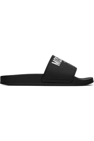Moschino Men Sandals - Black Double Smiley Slides