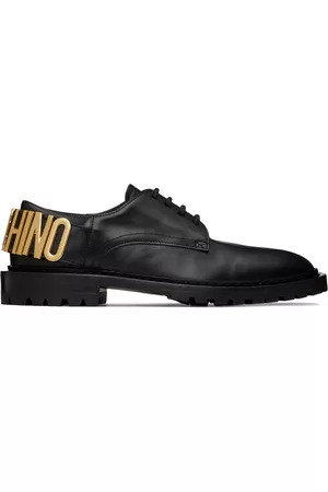 Moschino Men Formal Shoes - Black Logo Derbys