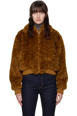 RAG&BONE Women Fur Coats - Brown Nikki Faux-Fur Coat