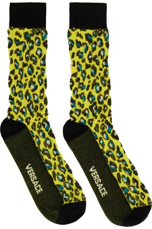 VERSACE Men Socks - Yellow Leopard Socks