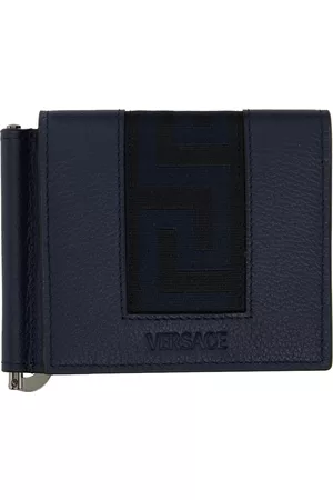 VERSACE Men Wallets - Navy Greca Wallet