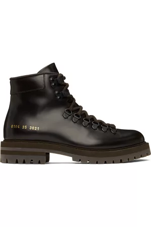 COMMON PROJECTS Women Outdoor Shoes - Brown Leather Hiking Boots