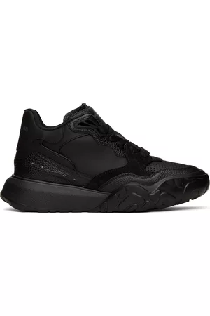Alexander McQueen Men Sports Shoes - Black Court Mid Sneakers