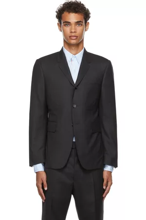 Thom Browne Men Pants - Grey Super 120s Twill Classic Suit & Tie