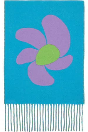 Jacquemus Men Scarves - Purple & Blue Le Papier Flower Power Scarf