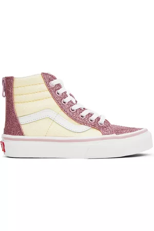 Vans Sneakers - Kids Pink & Off-White Sk8-Hi Zip Little Kids Sneakers