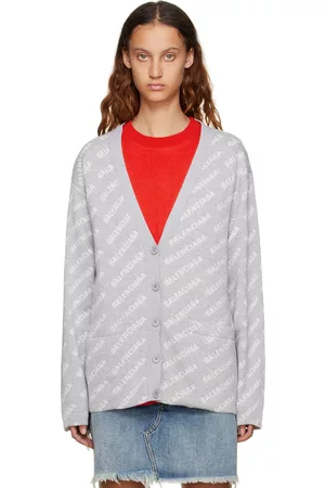 Balenciaga Gray All Over Cardigan