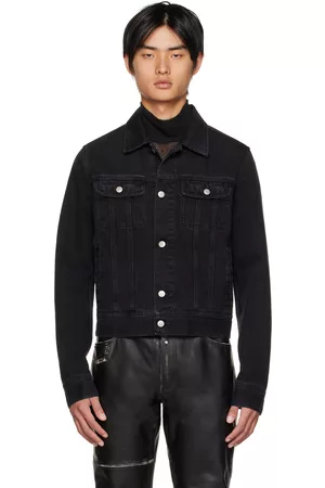 Maison Margiela Men Denim Jackets - Black Sports Denim Jacket